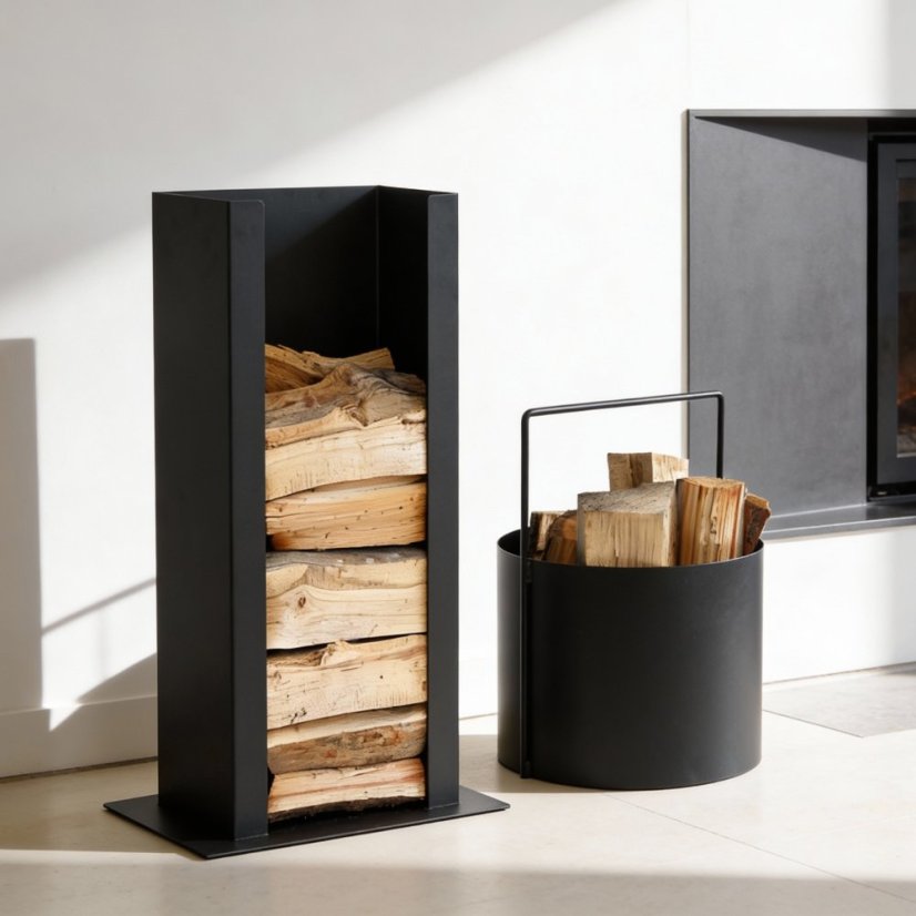 Kovový stojan na dřevo Lock