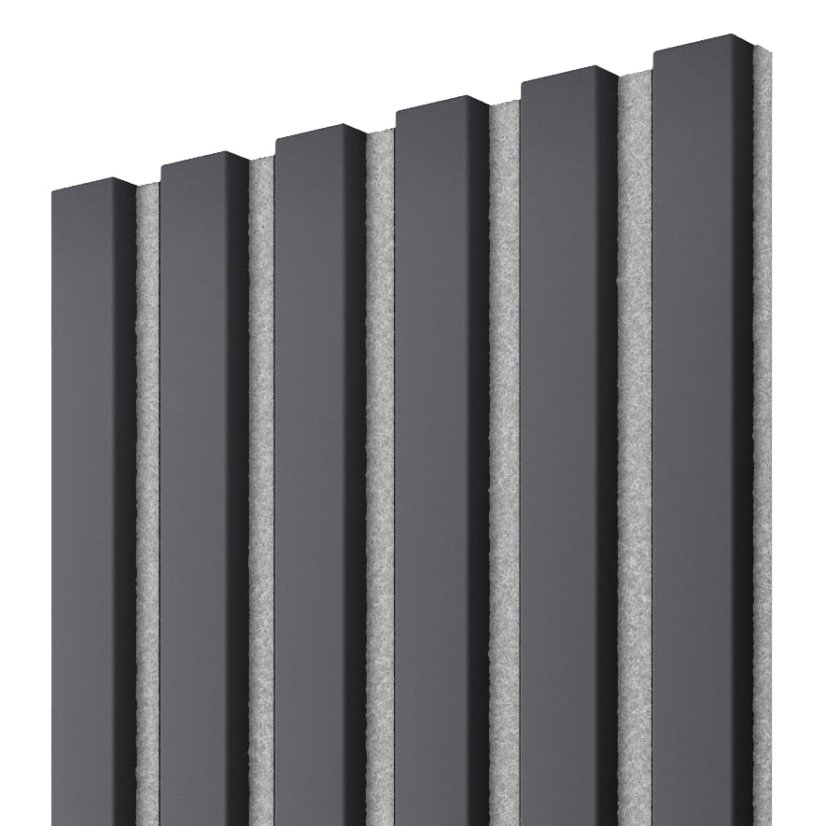 Akustický panel, Grafit, šedý filc, 30x275 cm