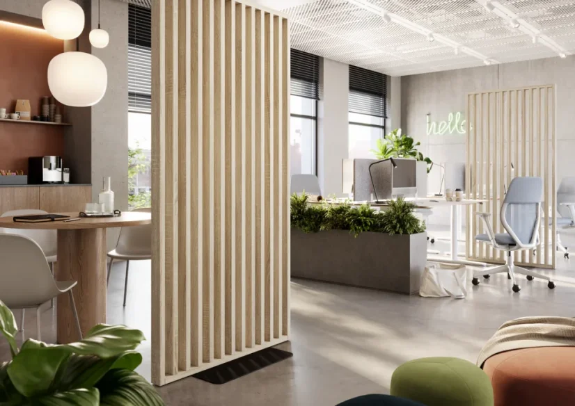 Samostatně stojící lamelová dělící stěna se základnou, kompletní sada, dub Sonoma