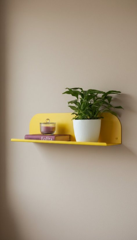 Nástenná kovová polica Lucia - Dĺžka: 900 mm, Farby kolekcie Essence: čierna RAL 9005