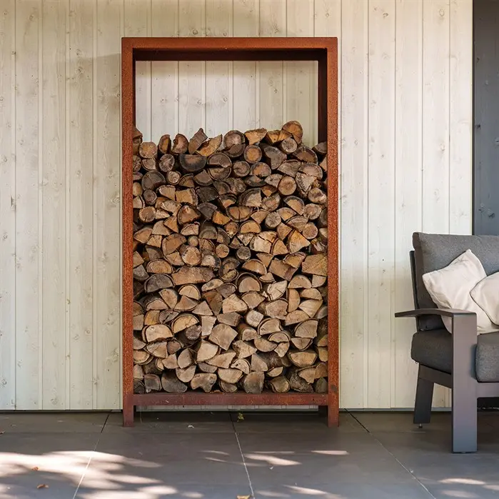 Cortenový dřevník FRAME - Velikost dřevníku (délka x hloubka x výška): 1 200 × 400 × 1 000 mm