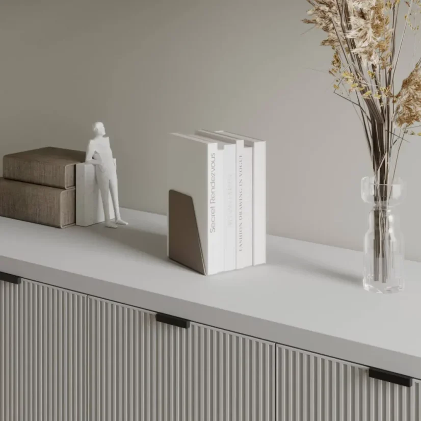 Nástenná kovová polica na knihy / zarážka Lahti