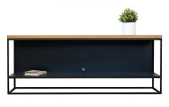 TV stolek West s masivní dubovou deskou