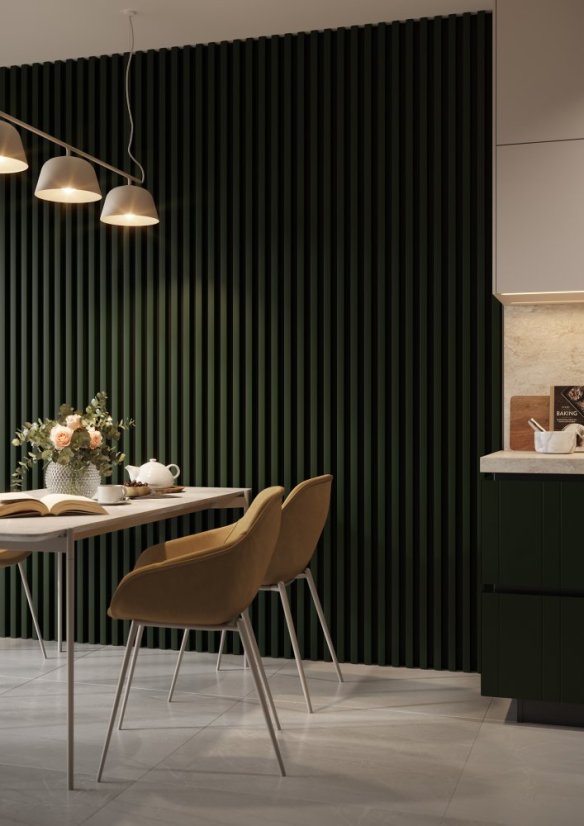 Lamela široká, 3x4x275 cm, tmavě zelená