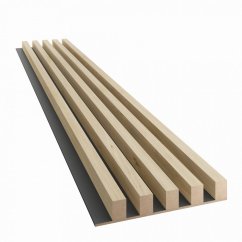 Akustický panel, podklad MDF deska, široká lamela, dub bělený, 30x275 cm