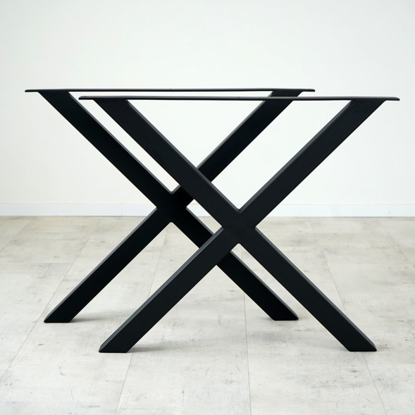 Sada kovových nôh "X" k jedálenskému stolu - Šírka: 600 mm