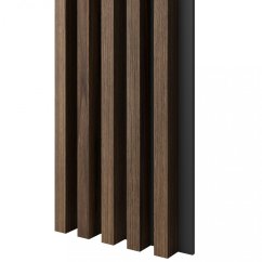Akustický panel, podklad MDF deska, široká lamela, ořech, 30x275 cm