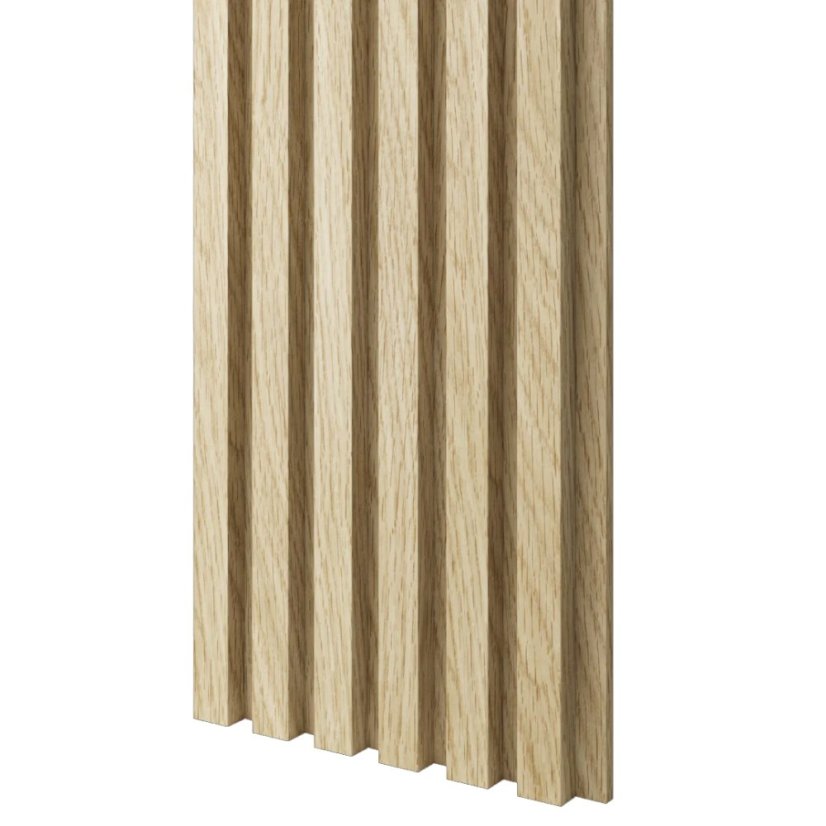 Akustický panel, podklad MDF deska, úzká lamela, celý panel - Evropský dub, 30x275 cm