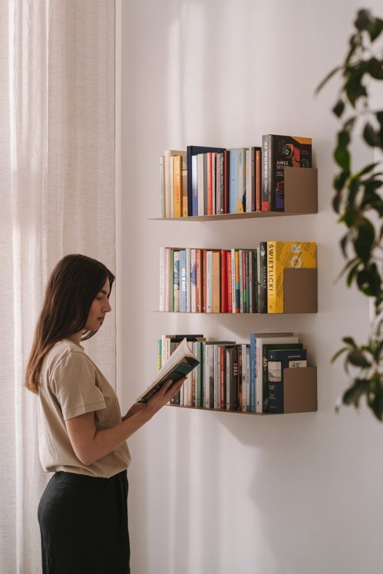 Nástenná kovová polica Firenze čierna - Veľkosť: M