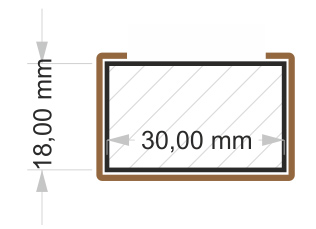 Lamela úzká, 3x1,8x275 cm, dubová dýha