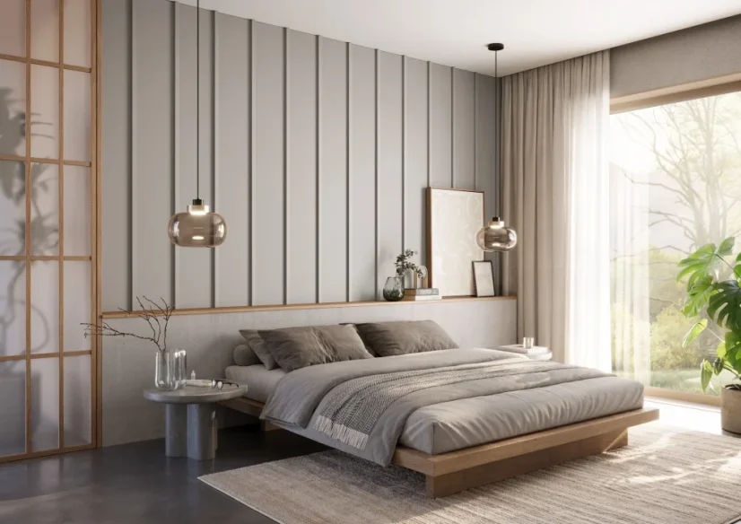 Designový obkladový panel Japandi, pískově béžová, 30x275 cm