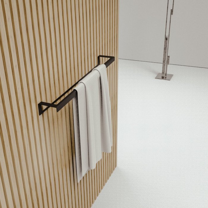 Kovový držiak na uteráky Tallinn jednoduchý biely - Veľkosť: M