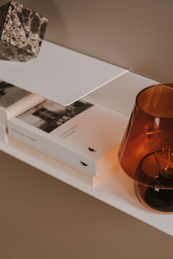 Nástenná kovová polica Porto biela - Veľkosť: M - pravý variant