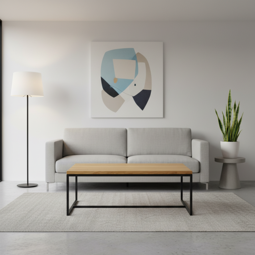 Konferenční stolek Melo s masivní dubovou deskou