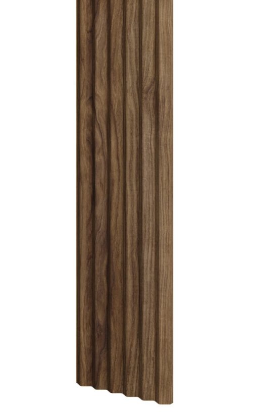 Designový panel s mikrolamelami, tvar Top, ořech, 12x275 cm