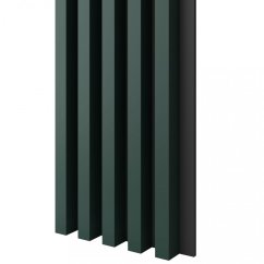 Akustický panel, podklad MDF deska, široká lamela, tmavě zelená, 30x275 cm