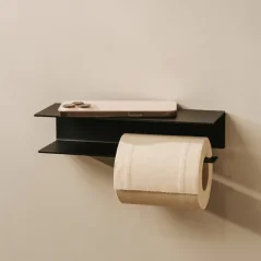 Kovový nástenný držiak na toaletný papier Berno čierny