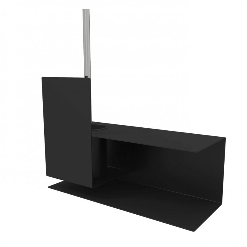 Kovový nástěnný držák se štětkou Lugano černý