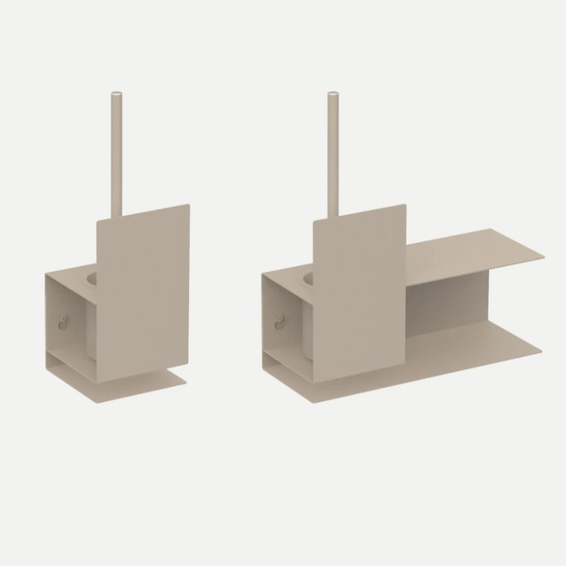 Kovový nástenný držiak sa štetkou Lugano pieskovo šedá - Veľkosť: M