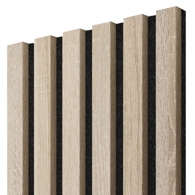 Akustický panel, Dub Sonoma, černý filc, 30x275 cm