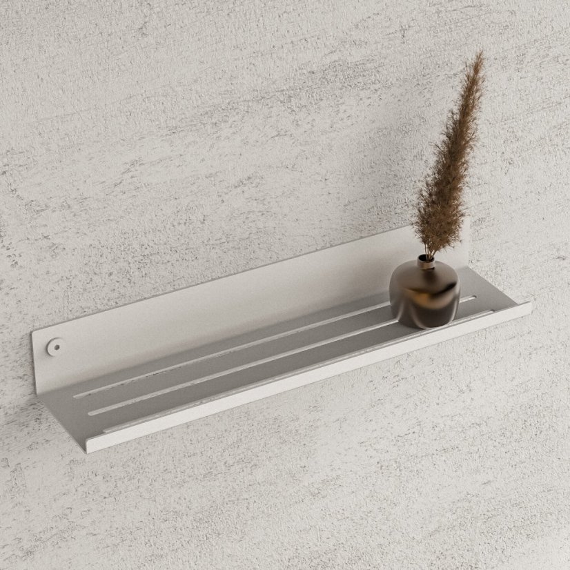 Kovová nástěnná police do koupelny Bonn bílá - Velikost: M