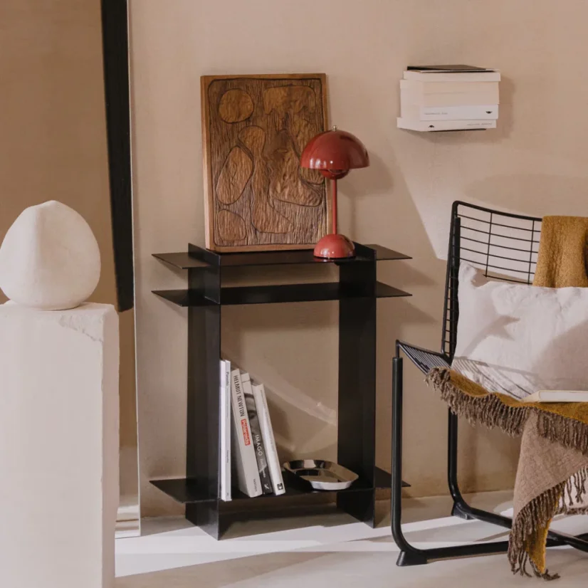 Kovový odkladací stolík Tokyo - Farba: Biela