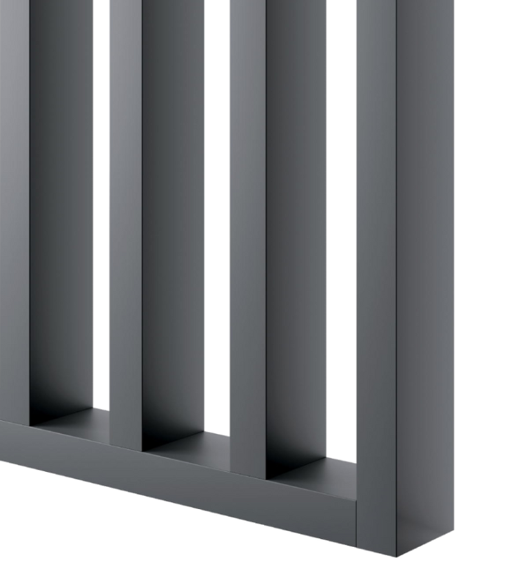 Lamelová dělící stěna, kompletní sada, výška a šířka dle výběru, grafit
