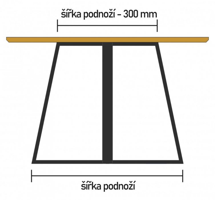 Kovové podnožie ku okrúhlemu jedálenskému stolu Grid - Šírka: 1100 mm