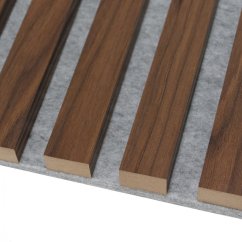 Akustický panel, Ořech, šedý filc, 30x275 cm