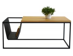 Konferenční stolek Leon s masivní dubovou deskou