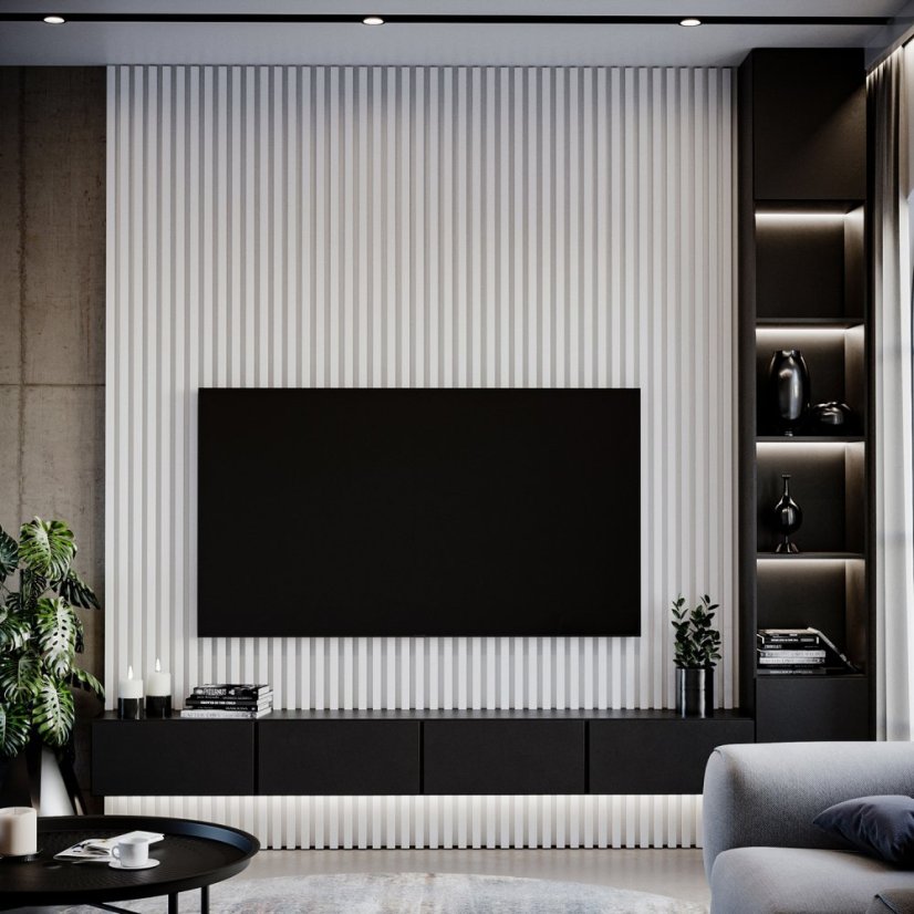 Lamela široká, 3x4x275 cm, bílá mat