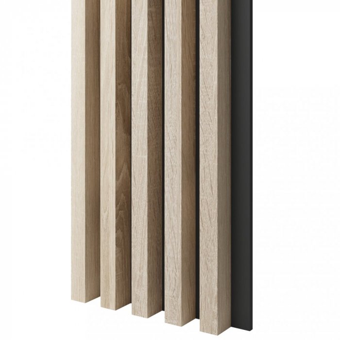 Akustický panel, podklad MDF deska, široká lamela, dub Sonoma, 30x275 cm