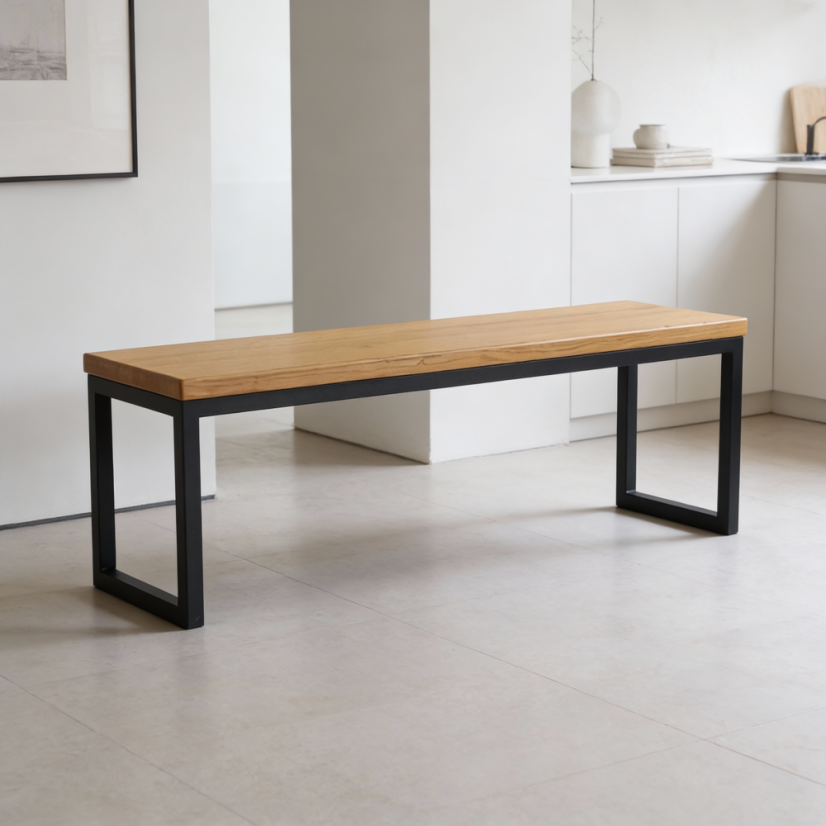 Lavica s masívnou dubovou doskou Genero - Dĺžka: 1600 mm