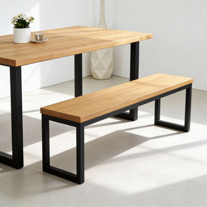 Lavica s masívnou dubovou doskou Genero - Dĺžka: 1600 mm