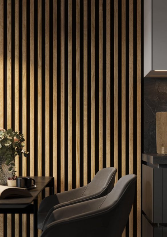 Lamela široká, 3x4x275 cm, dubová dýha