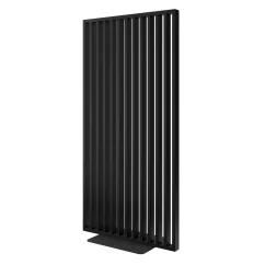 Samostatně stojící lamelová dělící stěna se základnou, kompletní sada, černá mat