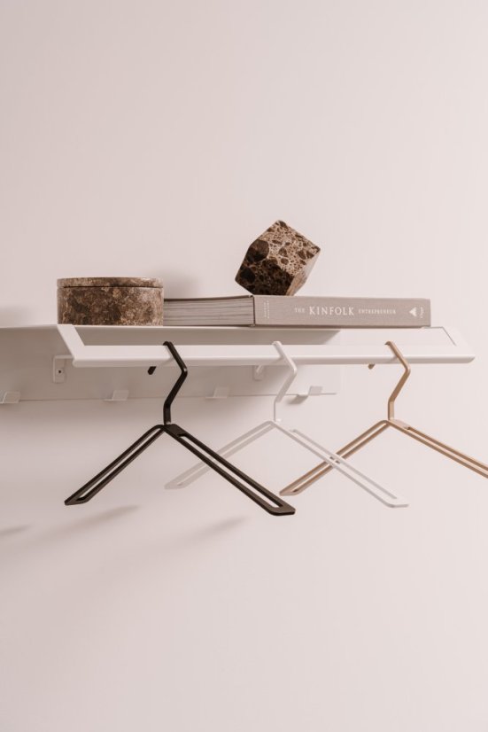 Kovové designové ramínko Gent - sada 3 ks - Barva: Černá