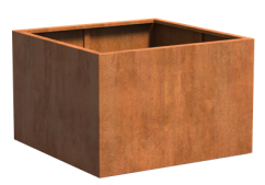 Cortenový květináč čtvercový se dnem, různé velikosti