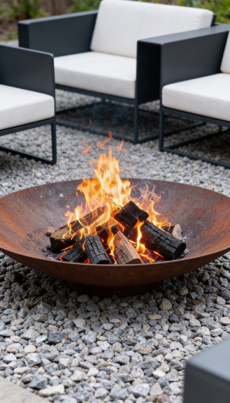Zahradní cortenové ohniště