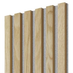 Akustický panel, dubová dýha, šedý filc, 30x275 cm