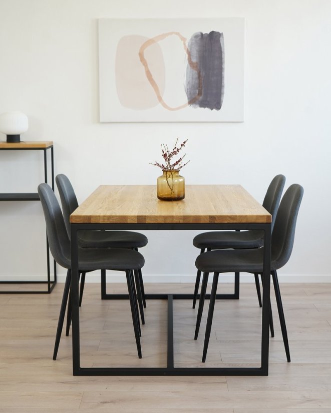 Jídelní stůl s masivní dubovou deskou Ela - Rozměry stolové desky: 1900 x 900 mm