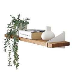 Nástěnná police z masivního dubu a oceli Dream