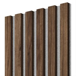 Akustický panel, Ořech, šedý filc, 30x275 cm