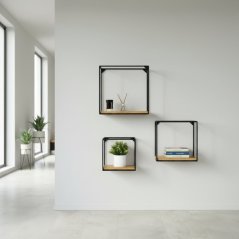 Sada 3ks nástenných poličiek Roxito s dubovou doskou