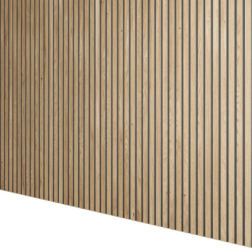 Designový panel s mikrolamelami, tvar Skog, dubová dýha, 12x275 cm
