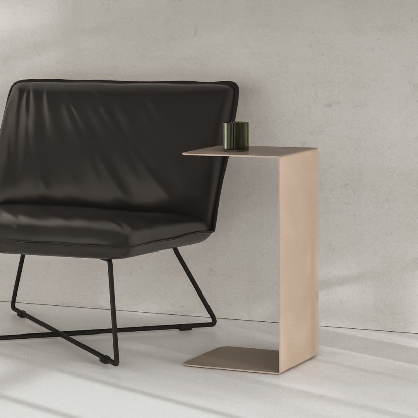 Hliníkový odkládací stolek Oslo - Barva: Pískově šedá