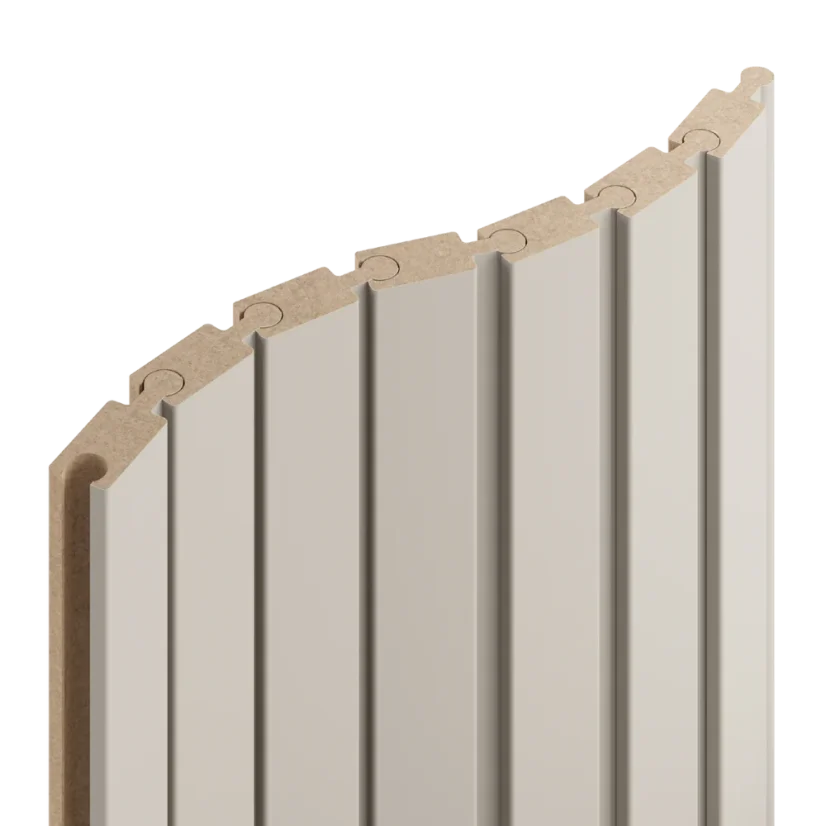 Obkladový panel PUZZLE pro zakřivené stěny, 4,6 x 275 cm, Pískově béžová