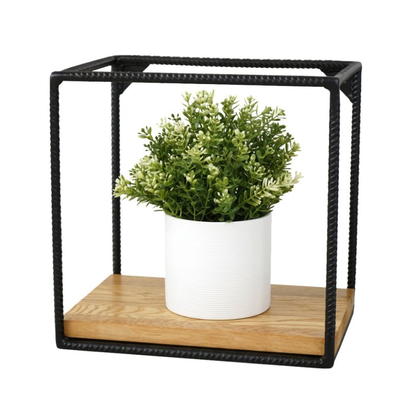 Nástenná polička Roxity s dubovou doskou malá