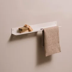 Kovová nástenná polica do kúpeľne Roma biela