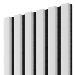 Akustický panel, Bílý mat, černý filc, 30x275 cm